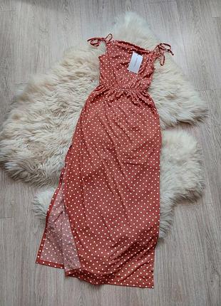 ♥️💛💜 стильный макси сарафанчик в горошек