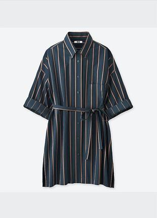 Платье рубашка uniqlo женское платье-рубашка