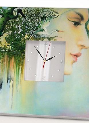 Авторський годинник "дівчина. природа" прикраса і декор для спальні, кімнати, офісу