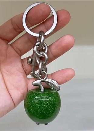Брелок 🍏🍏🍏 яблоко металлическое с карабином для ключей подвеска для сумки