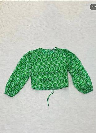 Рубашка блузка укороченная zara