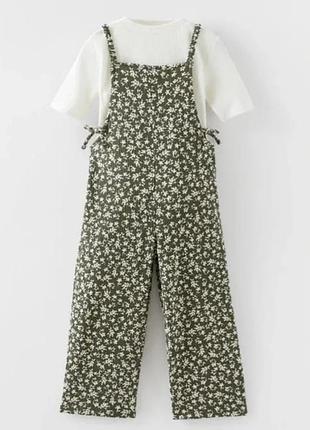 Комбінезон zara в квітковий принт, розмір xs-s, в ідеальному стані