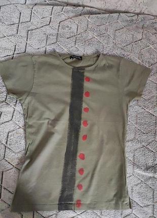 Футболка sisters на девушку хлопок.длина 53, грудь38, талия34