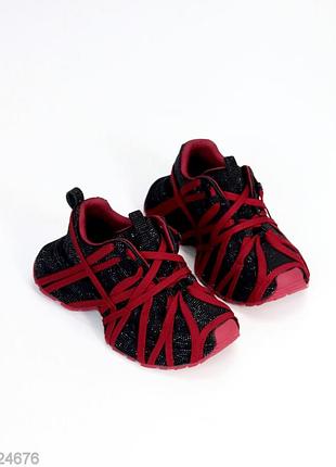 Девочки дизайнерские кроссовки на высокой подошве, черные с красным топ качества спорт кроссы весенние ст