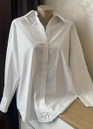 Біла бавовняна сорочка zara xl