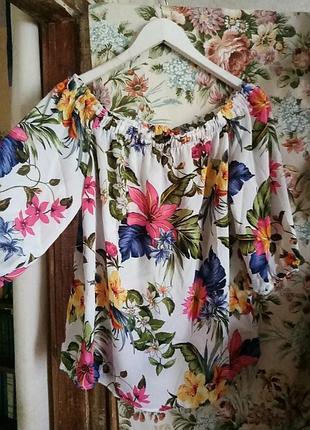 Легесенка блузка в цветочный принт от f&amp;f, 48