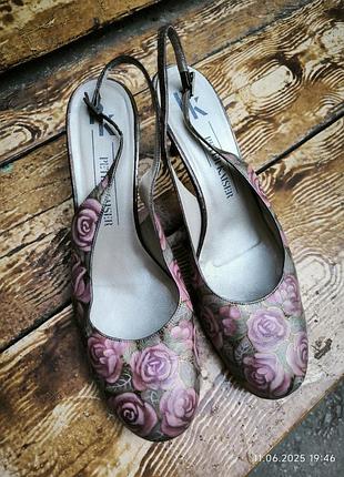 Кожаные босоножки интересные р 40 кожа розы