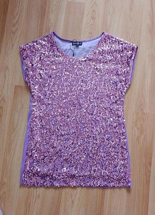 Туніка блуза футболка з паєтками. нарядная блуза туника с паетками.