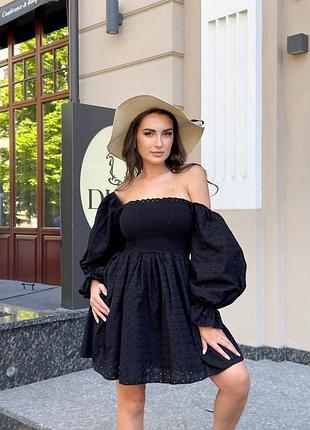 Женское летнее платье сарафан с пышными рукавами