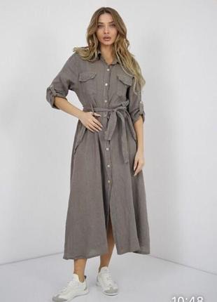 Стильні сукня льон 100% італія