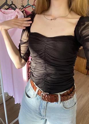 Гарний чорний жіночий топ/блуза missguided