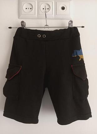 Шорты бриджи летние чёрные с на резинке,с карманами р.3/98.