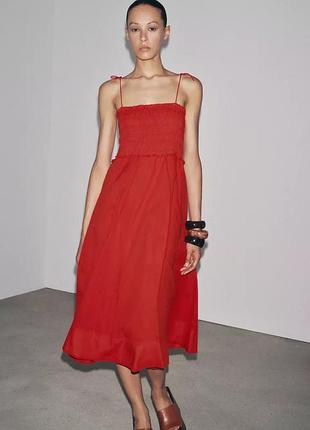 Платье миди zw collection из хлопка