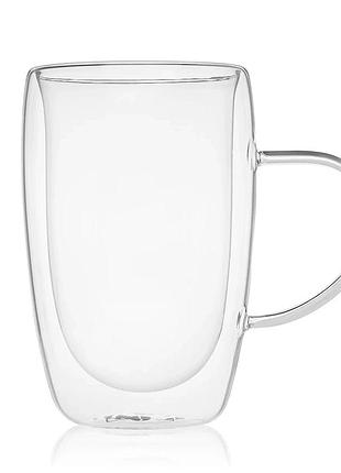 Стакан fabulas подвійне скло з ручкою 450мл, 1шт