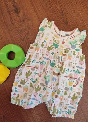 Песочник для девочки 3-6 мес. летний комбинезон для девочки 62-68 см.