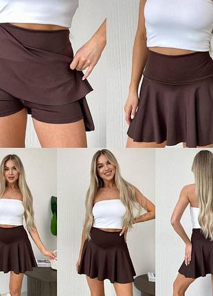 Женская юбка-шорты в четырех цветах.