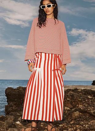 Полосатая юбка средней длины - limited edition