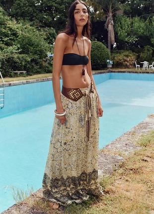 Юбка с принтом и металлизированной нитью