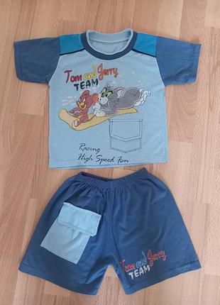Шорты футболка костюм для мальчика 2-3 года tom and gerry.