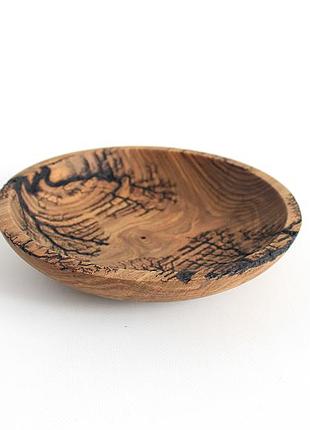 Деревянная миска ручной работы, диаметр 19 см, высота 3 см (1085)  под заказ