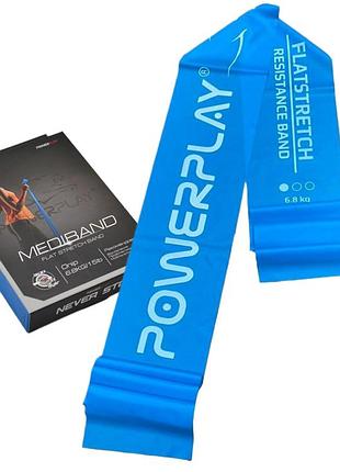 Стрічка-еспандер для фітнесу та реабілітації powerplay 4112 0.4мм mediband light синя (6.8 кг)