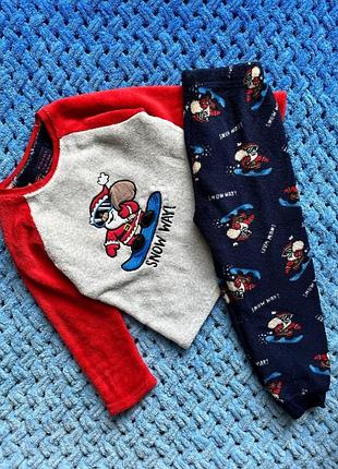 Пижама 🎅 санта домашний костюм махровый костюм мехушка