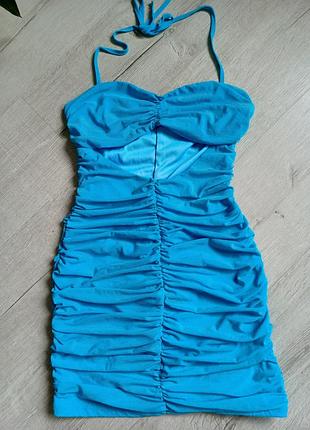 Новое красивое стильное платье голубого цвета