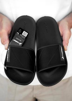 Шльопанці чоловічі rider street slide black сланці гумові чорні шльопки