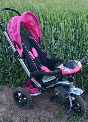 Велосипед-коляска з батьківською ручкою