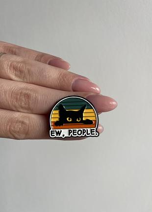 Пін значок металевий брошка кіт мем ew, people