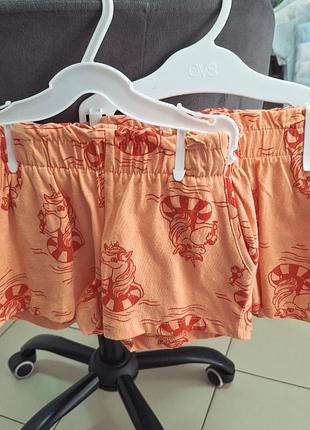 Детские хлопковые шорты девочкам 92, 98 размер h&amp;m