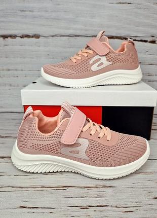 32р 21,5см текстильные легкие гибкие кроссовки для девочки apawwa z394 pink