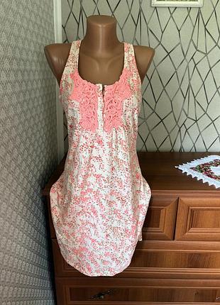 Жіноча піжама бавовняна нічна сорочка ночнушка розмір xs s котон