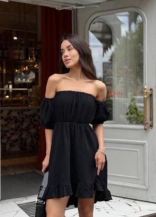 Романтична легка сукня міні з натуральної тканини муслін стильне плаття літнє