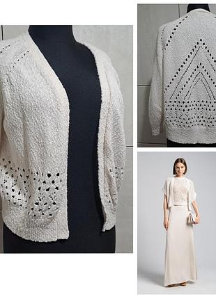 100% котон букле кроше ажур котоновий кардиган