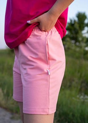 Шорты из двунитки персиковые гг. s