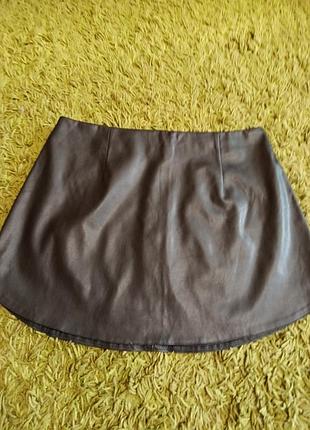 Стильная юбка мини эко кожа