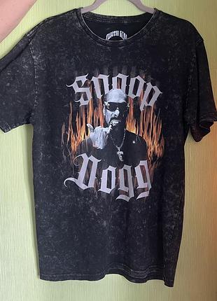 Футболка унісекс snoop dogg чорна тай-дай розмір l офіційний мерч death row records