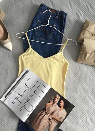Стильная хлопковая майка в желтом цвете в размере 12