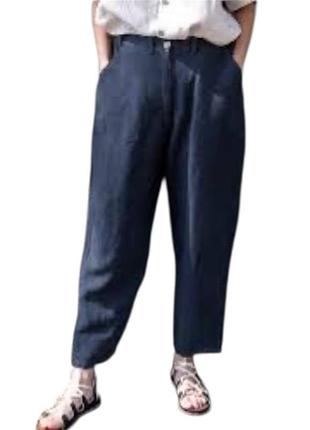 Benetton uniqlo cos брюки льняные с карманами