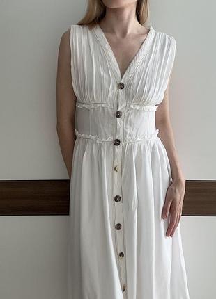 Біла сукня міді від zara розмір xs - s плаття платье