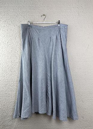 Льняна максі спідниця батал, великий розмір