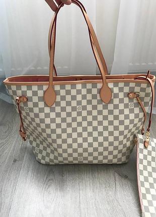 Сумка шопер велика вмістка lv louis vuiton neverfull базова ідеальна оригінал номерна