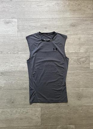 Майка компресійна чоловіча under armour s-m темно-сіра поліестер