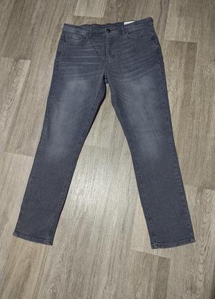Чоловічі джинси denim co stretch slim розмір xl 36/32 сірий