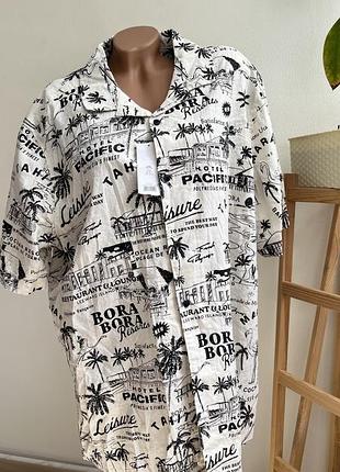 Чоловіча сорочка льон бавовна на літо батал george