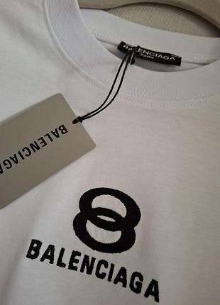 Футболка balenciaga біла, чорна 100% бавовна5 фото