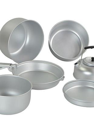 Набір посуду туристичний mil-tec alu cook-set сріблястий