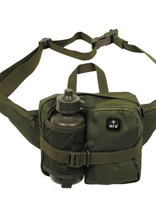 "тактическая сумка с флягой mfh waist bag с оливковой бутылкой для питья"