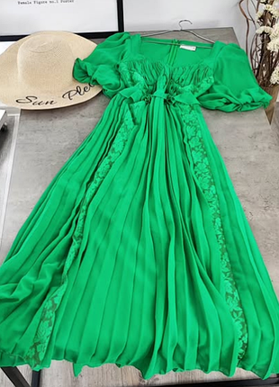 Красивое зеленое платье с кружевом asos